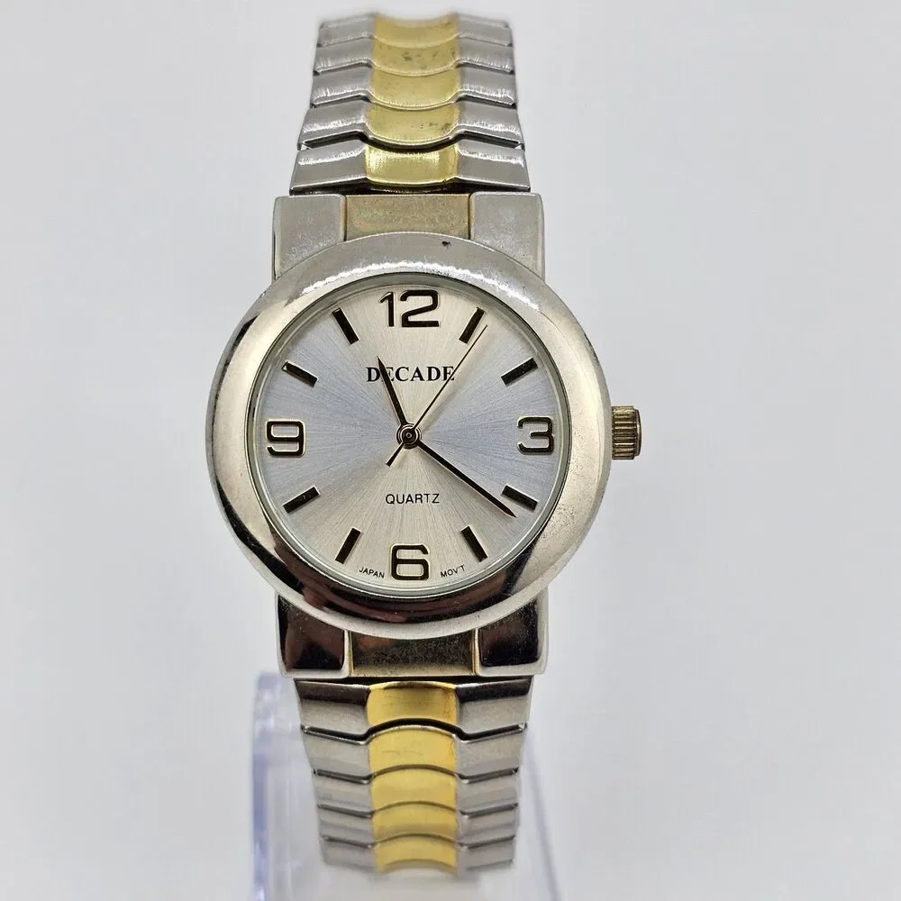 Decade Women's Watch 33MM Gray Dial Gray Gold Expandable Band‎ 6.5